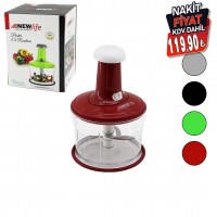 NEWLİFE CLKN-850 ( BASMALI ) PRATİK EL RONDOSU DOĞRAYICI ( 3 BIÇAKLI ) ( MİKA KRİSTAL PLS.HAZNE)*18