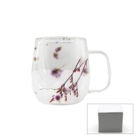 SDR-B3 ( 250ML & KULPLU ) ( ÇİFT CİDARLI & ÇİÇEKLİ ) CAM BARDAK*100=K