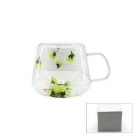 SDR-B4 ( 250ML & KULPLU ) ( ÇİFT CİDARLI & ÇİÇEKLİ ) CAM BARDAK*100=K