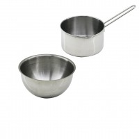 KRT-1076 ( 2PCS SET ) PASLANMAZ ÇELİK ( CHEFF SÜTLÜK & SOSLUK=14CM & DERİN KAP=17CM )*40