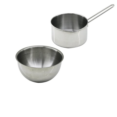 KRT-1076 ( 2PCS SET ) PASLANMAZ ÇELİK ( CHEFF SÜTLÜK & SOSLUK=14CM & DERİN KAP=17CM )*40