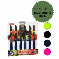 İBİCO MY01 ( 6PCS ) DİŞLİ MEYVE BIÇAK TAKIM  ( RENKLİ )*20X6