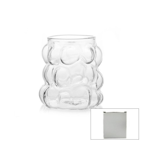 SDR-A7 ( 350ML & KULPSUZ ) ( ÇİFT CİDARLI & ÜZÜM KABARCIK ) CAM BARDAK*100=K