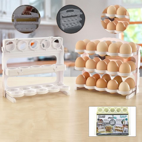 PLASLİFE KP-174 ( 30 HAZNELİ ) BUZDOLABI YUMURTA ORGANİZERİ 3 KATLI*12=K