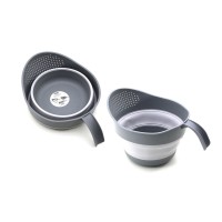 QLUX L-00984-2 ( KATLANABİLİR ) PİRİNÇ SÜZGEÇ ( GRİ ) ( MAŞRAFA MODELİ ) ( 2250ML ) ( KAPALI=8.5 & AÇIK=16CM ) ( 19X26CM )*14=K