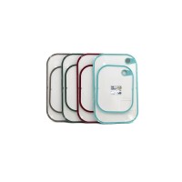 QLUX L-01009 KITCHENQ ( 2PCS SET ) (PLASTİK) KESİM PANOSU (19X24CM & 23.3X35.5CM) (RENKLİ SİLİKON KENAR & KENAR DELİKLİ TUTAMAK)*8=K QLUX L-01009 KITCHENQ ( 2PCS SET ) (PLASTİK) KESİM PANOSU (19X24CM & 23.3X35.5CM) (RENKLİ SİLİKON KENAR & KENAR DELİKLİ TUTAMAK)*8=K