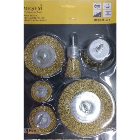 MEŞEM ÇELİK TEL FIRÇA SETİ 25,38,50,75,100 MM 574