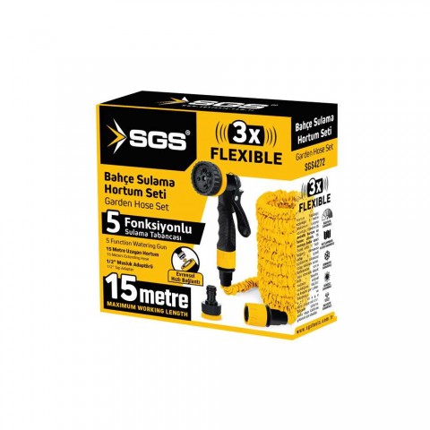 SGS 7 FONKSİYONLU BAHÇE SULAMA HORTUM SETİ (5-15 METRE ) SGS4272