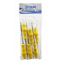 MİRAC ( PVC AMBALAJ ) ( SARI & PLASTİK SAPLI ) ( DARBELİ ) ( 6LI SET ) ( 2İN1=ÇİFT TARAFLI UÇ ) TORNAVİDA SETİ TAKIM ( YILDIZ-DÜZ )*50