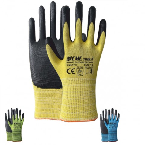 CMC DÜZ PREMİUM ELDİVEN 1/2 SİYAH-SİYAH CMC1738*12x