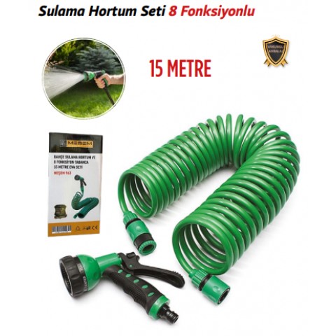 Meşem Sulama Hortum Seti 8 Fonksiyonlu 15 Metre 8 Fonksiyon 963