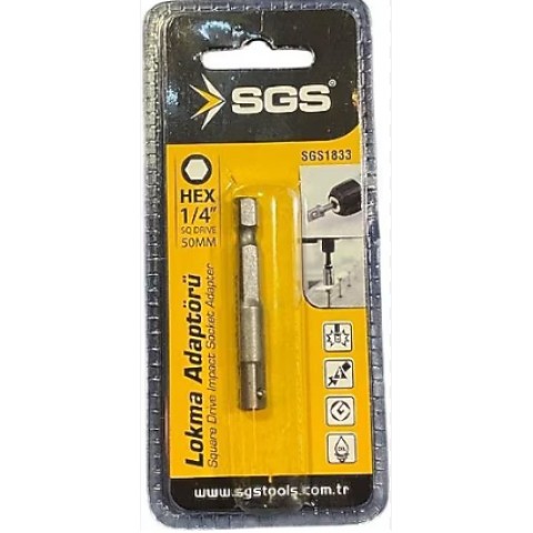 SGS LOKMA ADAPTÖRÜ 1/4 50MM (HEX PLUS) SGS1833