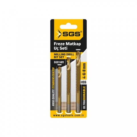 SGS FREZE MATKAP UÇ SETİ 4-6-8 MM SGS1481