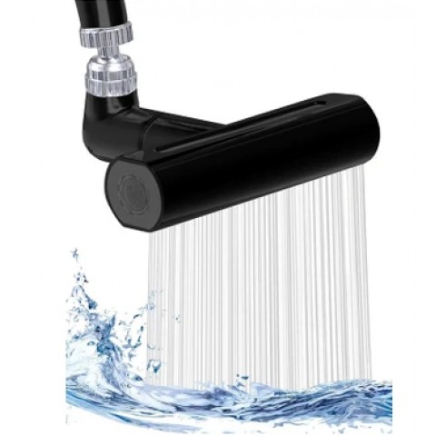 KUTULU ( SİYAH ) ( GENİŞ & ŞELALE ) ( 4 FONKSİYONLU ve 360° OYNAR BAŞLIK ) PERLATÖR MUSLUK