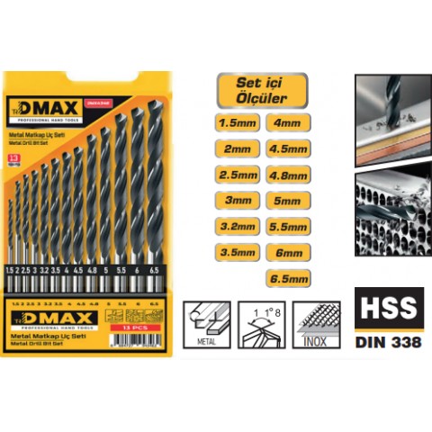 Dmax Hss Matkap Uç Seti 13 Parça DMX4346