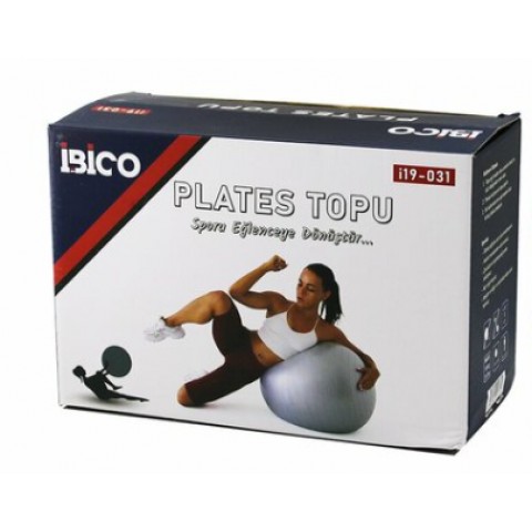 İBİCO İ19-031 ( 60CM ) PLATES TOPU ( RENKLİ & ÇİZGİ DESENLİ PLASTİK ) ( KUTULU AMBALAJ )*20