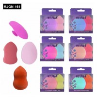 MUJGAN MJGN-161 ( 3+1PCS ) RENKLİ MAKYAJ SÜNGER & SİLİKON FIRÇA SETİ*12X50