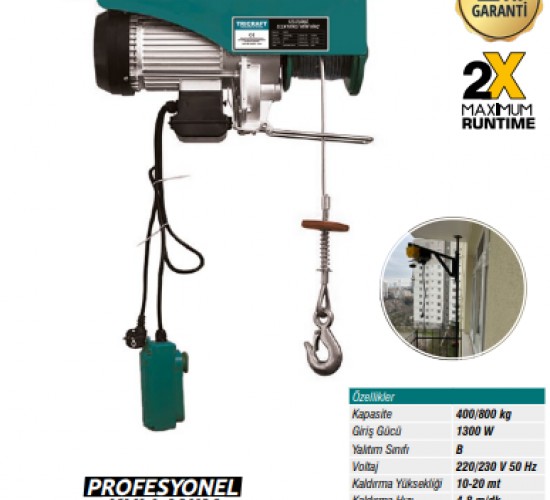 MEŞEM ELEKTRİKLİ MİNİ VİNÇ 400/800 KG 937