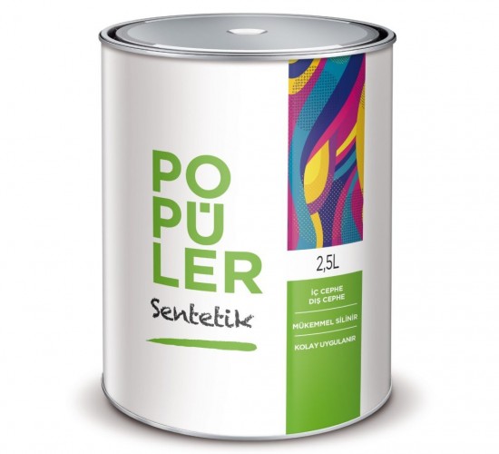 POPÜLER SENTETİK BOYA 2,5 LT BAYRAK KIRMIZI