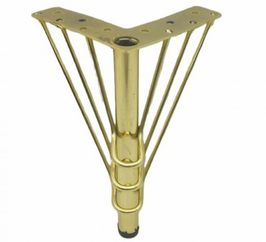 SMA-815 15CM TEL BÜKÜM MOBİLYA AYAĞI SARI METAL*10X10