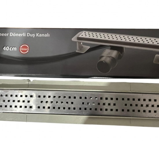 LİNEER DUŞ KANALI Q50 40 CM PASLANMAZ IZGARALI