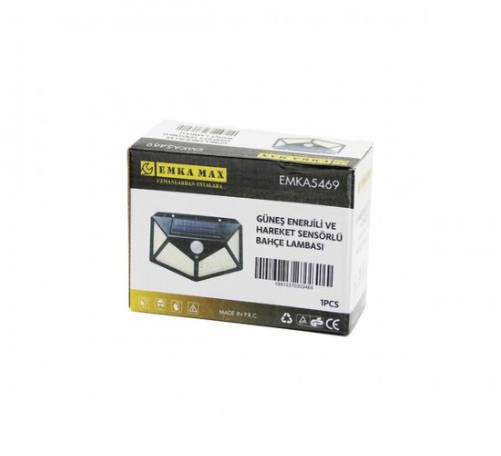 EMKA 5469-100 GÜNEŞ ENERJİLİ VE HAREKET SENSÖRLÜ BAHÇE LAMBASI
