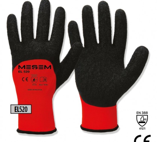 MEŞEM KIRMIZI LATEX ELDİVEN 3/4 EL520*12X