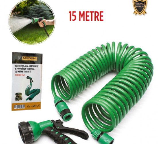 Meşem Sulama Hortum Seti 8 Fonksiyonlu 15 Metre 8 Fonksiyon 963