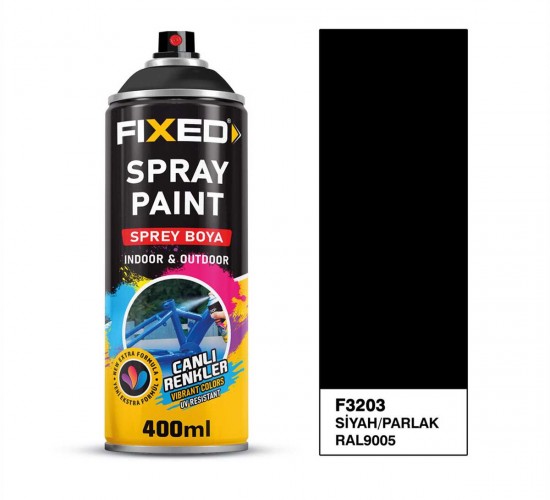 SGS SPREY BOYA AKRİLİK - SİYAH/PARLAK (RAL9005) 320 GR 400 ML F3203*12X