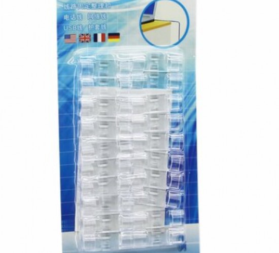 İBİCO İ10-014 CY-20 ( 20PCS ) ( İNCE KABLO ) KABLO TUTUCU KLİPS (YAPIŞKANLI) ( ŞEFFAF PLASTİK MİKA KRİSTAL )*20X20