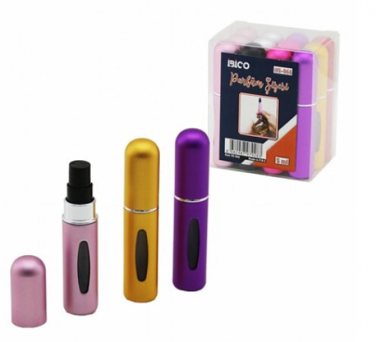 İBİCO İ15-066 ( MİNİ=CEP & ÇANTA BOY ) ( BOŞ ) SPREY PARFÜM ŞİŞESİ ( 5ML ) ( RENKLİ PLS. ) ( SEVİYE PENCERELİ )*12X120