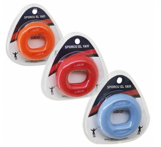 İBİCO İ19-014 ( HALKA MODEL ) ( RENKLİ ) SPORCU SİLİKON EL YAYI ( ÇİFT KULLANIM = 20-30LBS & 40-50LBS & 50-60LBS )*300