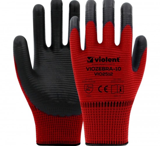 VİOZEBRA KIRMIZI SİYAH ZEBRA 2512 ELDiVEN 10 NO*12X