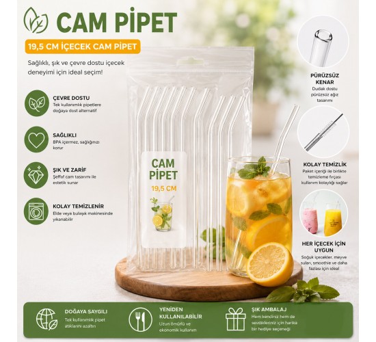 YAKUT-12964 ( CAM ) PİPET ( 19.5CM ) ( POŞETLİ AMBALAJ )*25X48