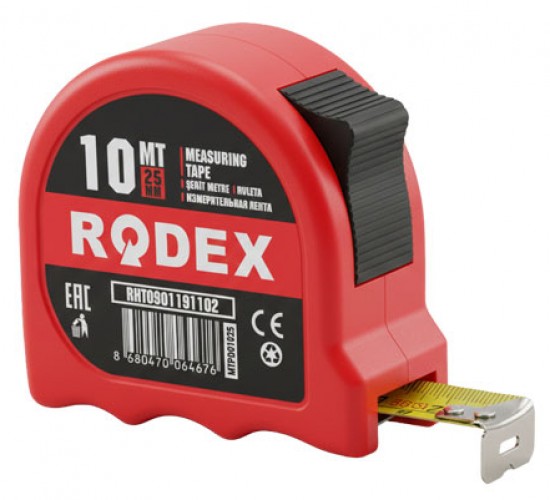 RODEX 5M*25MM ŞERİT METRE ÇİFT STOPLU MTPD0525*12X