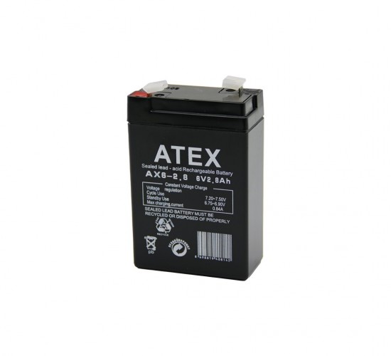ATEX AX6-2.8 ( İNCE ) AKÜ 6V 2.8AH AMPER*20