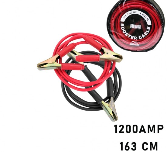 BOOSTER-1212 ( 1200 AMPER ) OTO & ARAÇ AKÜ TAKVİYE KABLOSU SETİ ( 1.63MT ) ( PENCERELİ BEZ ÇANTALI ) *30