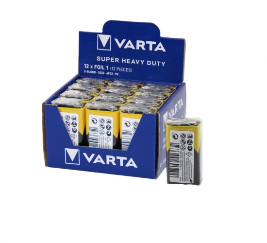 VARTA 6F-22 ( 9 VOLT ) PİL ( E-BLOCK ) ( 12PCS )*1X18