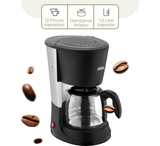 SİNBO SCM-2938 ( 2İN1 ) FİLTRE KAHVE & ÇAY DEMLEME MAKİNESİ ( 1.2LT CAM HAZNE & SU SEVİYE GÖSTERGE )*4