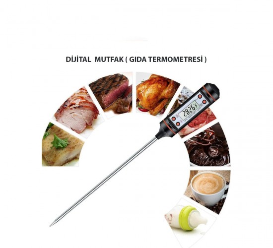 İBİCO-484 DP-37 DİGİTAL THERMOMETER TP-101 ( DİJİTAL ) MUTFAK ( GIDA TERMOMETRESİ ) ( ÇUBUK ŞİŞ ) ( -50 °C & +300°C )*20X10