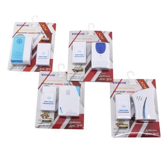 WINNBOSS DOOR CHIME WN-1148 FJ-011-12-13-14 GP-1766 ( WİRELES KABLOSUZ ) KAPI ZİLİ ( PİLLİ ) ( 100MT ÇEKİM ALANI ) ( PİL=12V 23A )*120