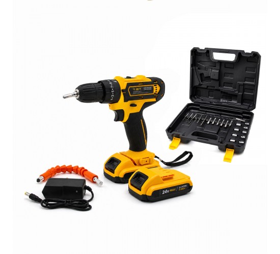 (BANCO-200) ( SARI ) ( 1350 RPM ) BN-5 F-136 (STANLIY-CORDLESS) (24W) ŞARJLI MATKAP SETİ ÇANTALI*10