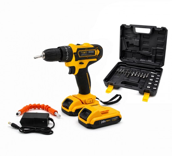 (BANCO-200) ( SARI ) ( 1350 RPM ) BN-5 F-136 (STANLIY-CORDLESS) (24W) ŞARJLI MATKAP SETİ ÇANTALI*10