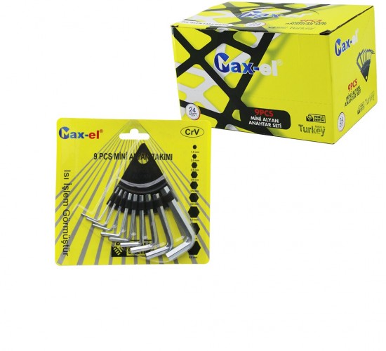 GOLD( 9PCS ) ( MİNİ & KISA ) ALYAN ANAHTAR SETİ TAKIM ( NO-1.5 - 2 - 2.5 - 3 - 3.5 - 4 - 5 - 6 - 8 ) (ÜÇGEN STAND ASKILIK)*24X8