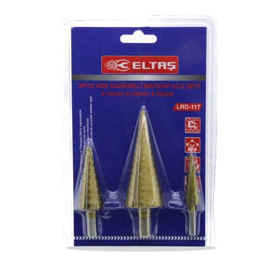 WORKZONE-25034325-73380 ( 3PCS ) ( HSS KADEMELİ ) MATKAP UCU SETİ ( 4-12MM - 4-20MM -4-32MM )*50
