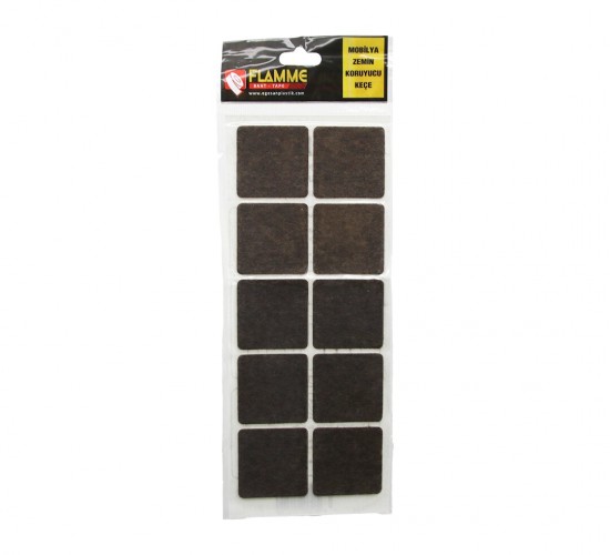 FLAMME-1103 ( 45MMX45MM ) ( KARE ) ( 10PCS ) ( ZEMİN KORUYUCU ) MOBİLYA KEÇESİ ( YAPIŞKANLI MONTAJ )*25X36