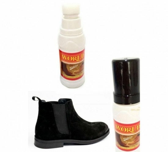 WORLD SÜET NUBUK LİKİT SİYAH AYAKKABI BOYASI 100ML*12X8