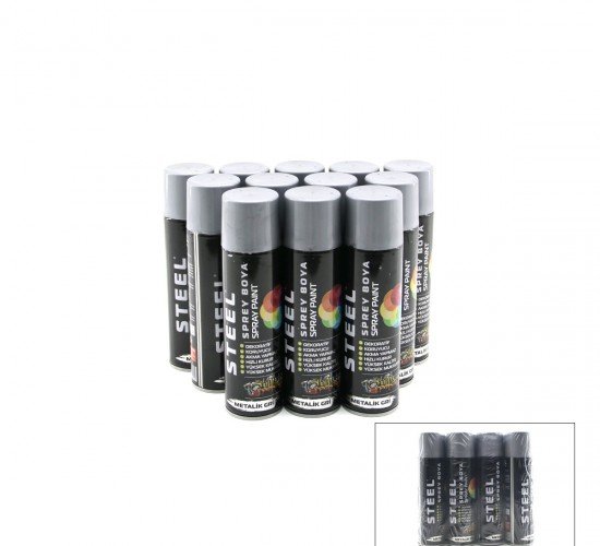 STEEL CK-4879 ( SİYAH ) SPREY BOYA 200ML*12X8