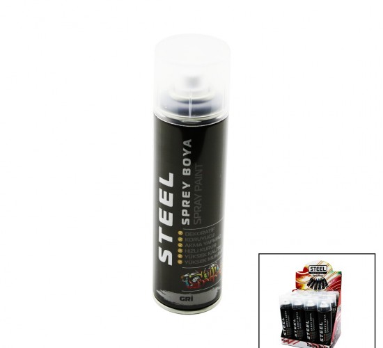STEEL ( GRİ ) SPREY BOYA 200ML*12X8