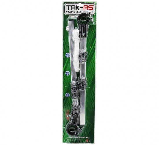 TAK-AS TKS-05 ( KÜPEŞTE ) ( KATLANIR ) MAKARALI ÇAMAŞIR ASKISI ( PLASTİK KULPLU )*20
